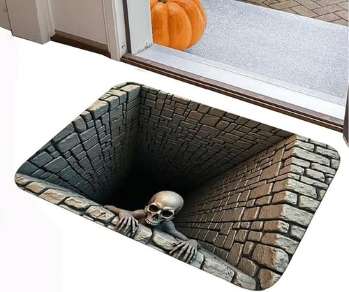 🎃 Halloween Skeleton 3D Illusion Floor Mat