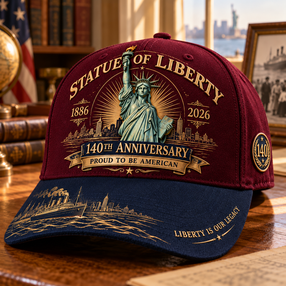🗽Statue of Liberty 140th Anniversary Commemorative Cap – Proud to Be American