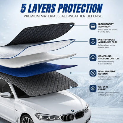 Magnetic Windshield Snow & Ice Cover with Mirror Protection | All-Weather Car Cover