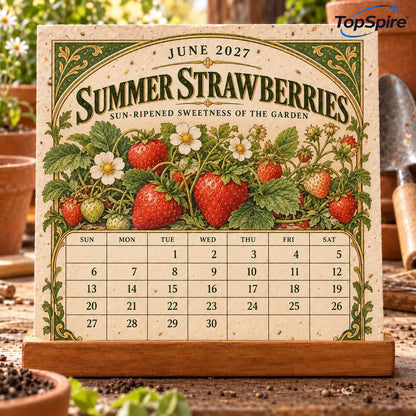 ⏰ Limited Time Sale 49% OFF🌱 2027 Heirloom Garden Plantable Seed Calendar | 12 Plantable Months with Vintage Botanical Art & Wooden Stand 🌼