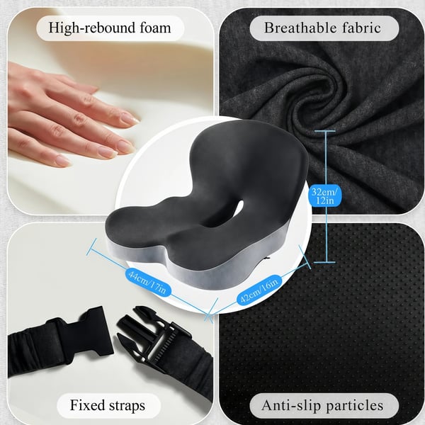 Non-Slip Memory Foam Chair Pad with Back Support