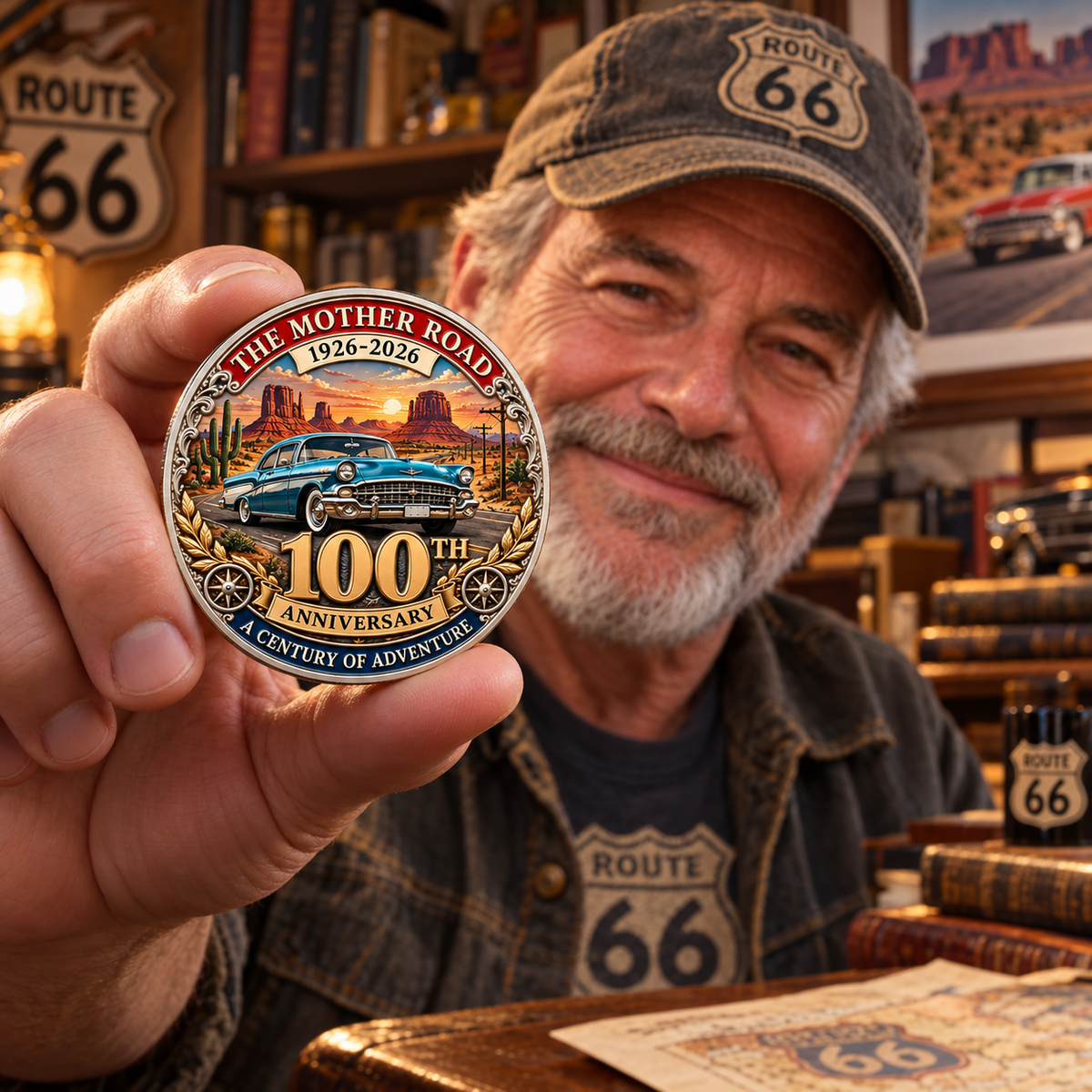🇺🇸 Route 66 100th Anniversary Commemorative Challenge Coin