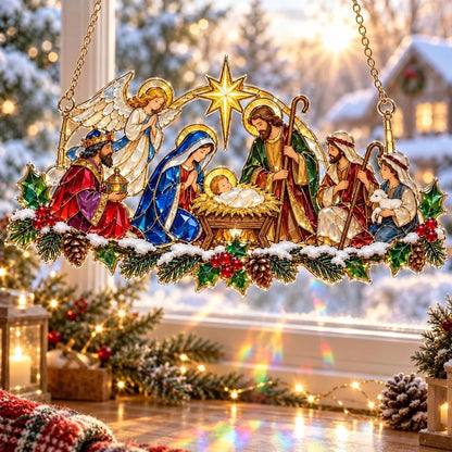 ✨ Whimsical Winter Suncatchers | Shatterproof "Stained-Glass" Window Hangings 🎄