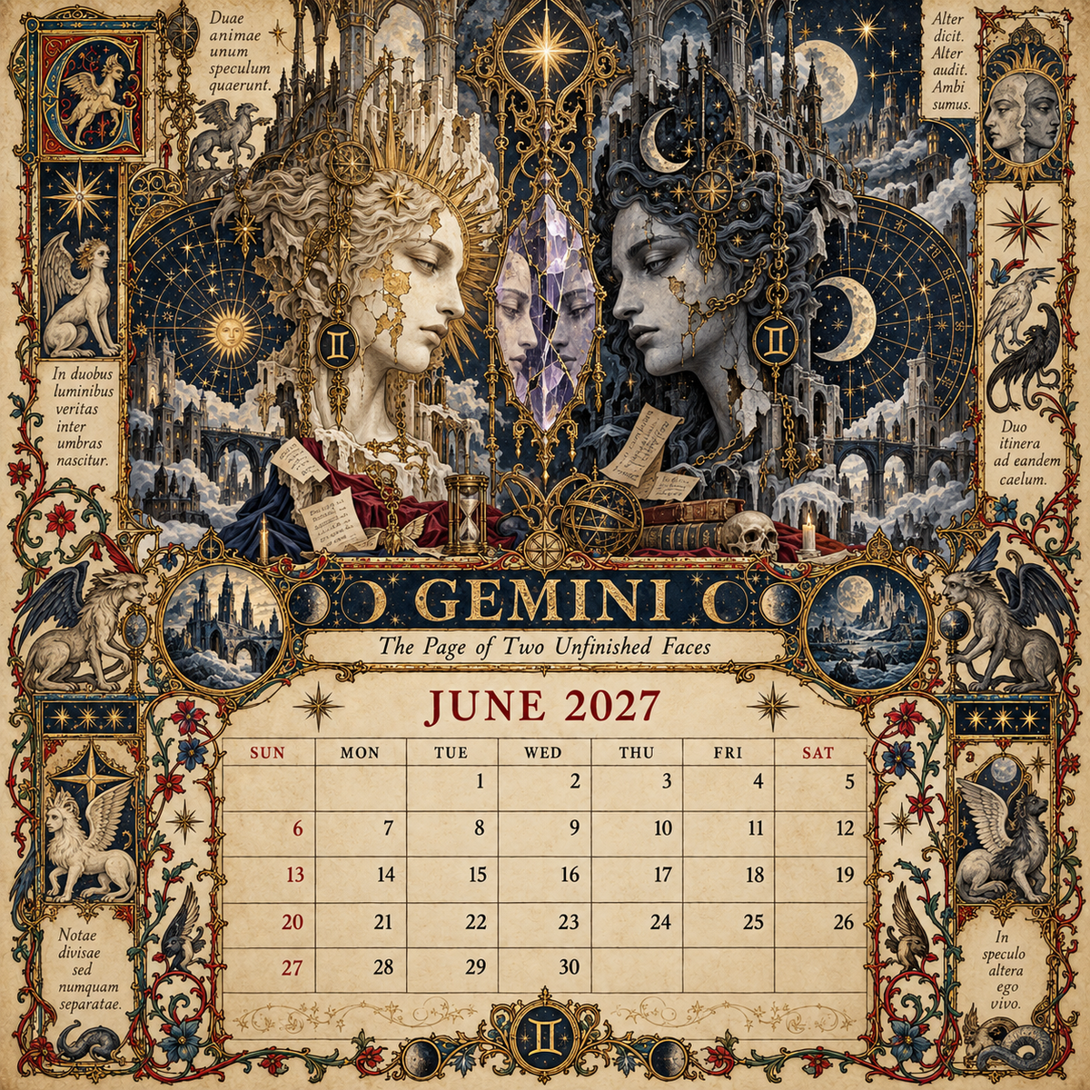 2027 Zodiac Grimoire Calendar| 12 Signs, 12 Forbidden Chapters