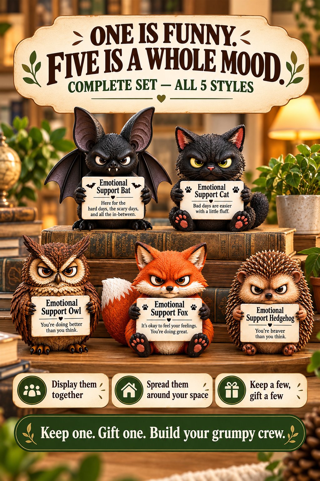 ⏳ Last Day: 49% OFF – Emotional Support Animals (5 Grumpy Styles) 🐾