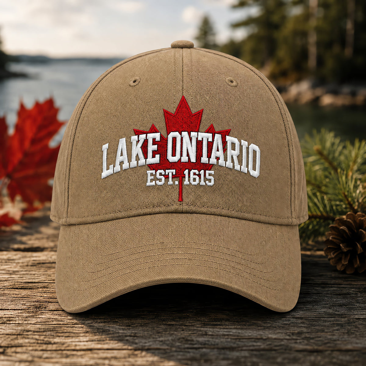 🔥ÚLTIMO DÍA 50% DE DESCUENTO - 🍁Lago Ontario por Siempre – Gorra Bordada Heritage (🧢100% Algodón)