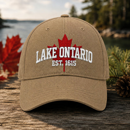 🔥ÚLTIMO DÍA 50% DE DESCUENTO - 🍁Lago Ontario por Siempre – Gorra Bordada Heritage (🧢100% Algodón)