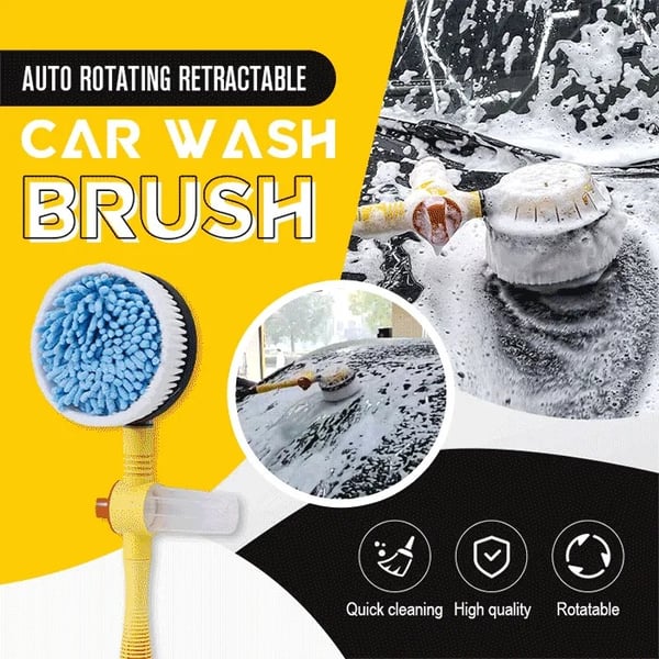 Cepillo de lavado de coches retráctil con rotación automática