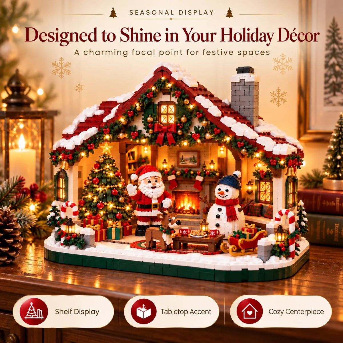 🎄 Cozy Christmas Cottage Building Set – Build Together, Create Memories & Display with Pride