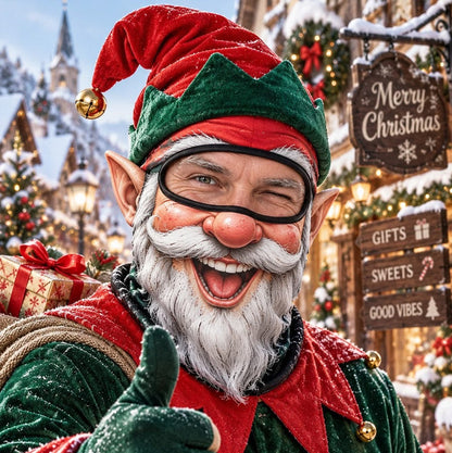 🎿 Realistic Ski & Snowboard Face Mask – Funny Balaclava | New Santa Elf Style🎅