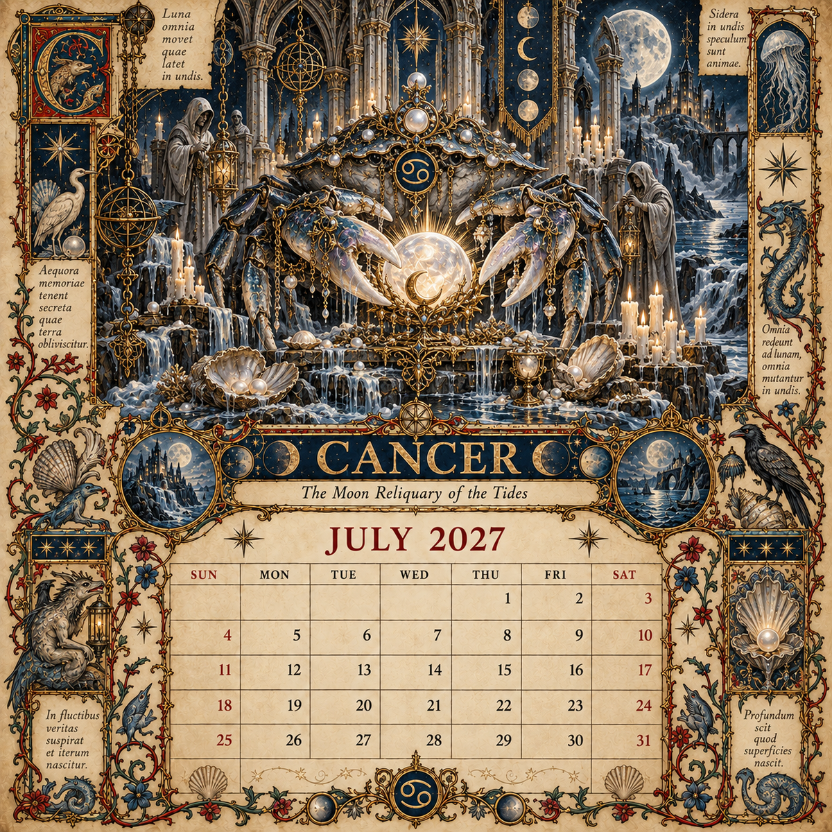 2027 Zodiac Grimoire Calendar| 12 Signs, 12 Forbidden Chapters