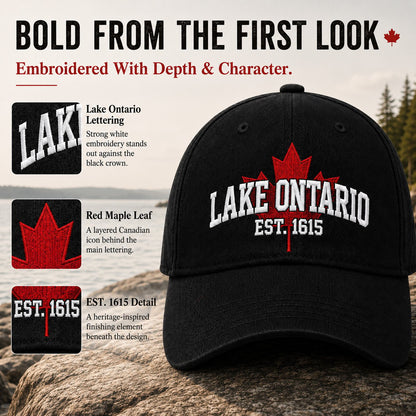 🔥ÚLTIMO DÍA 50% DE DESCUENTO - 🍁Lago Ontario por Siempre – Gorra Bordada Heritage (🧢100% Algodón)