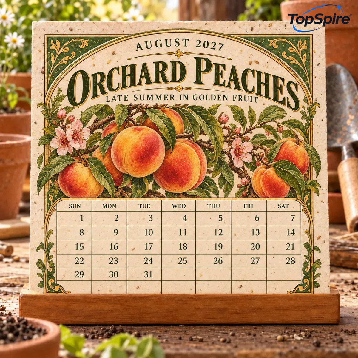 ⏰ Limited Time Sale 49% OFF🌱 2027 Heirloom Garden Plantable Seed Calendar | 12 Plantable Months with Vintage Botanical Art & Wooden Stand 🌼
