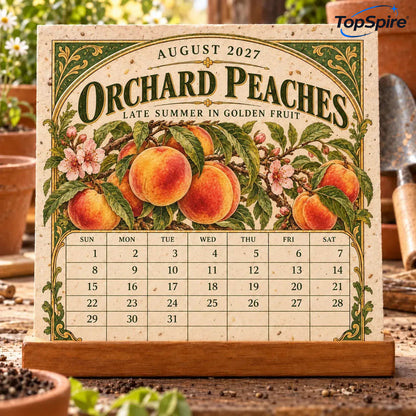 ⏰ Limited Time Sale 49% OFF🌱 2027 Heirloom Garden Plantable Seed Calendar | 12 Plantable Months with Vintage Botanical Art & Wooden Stand 🌼