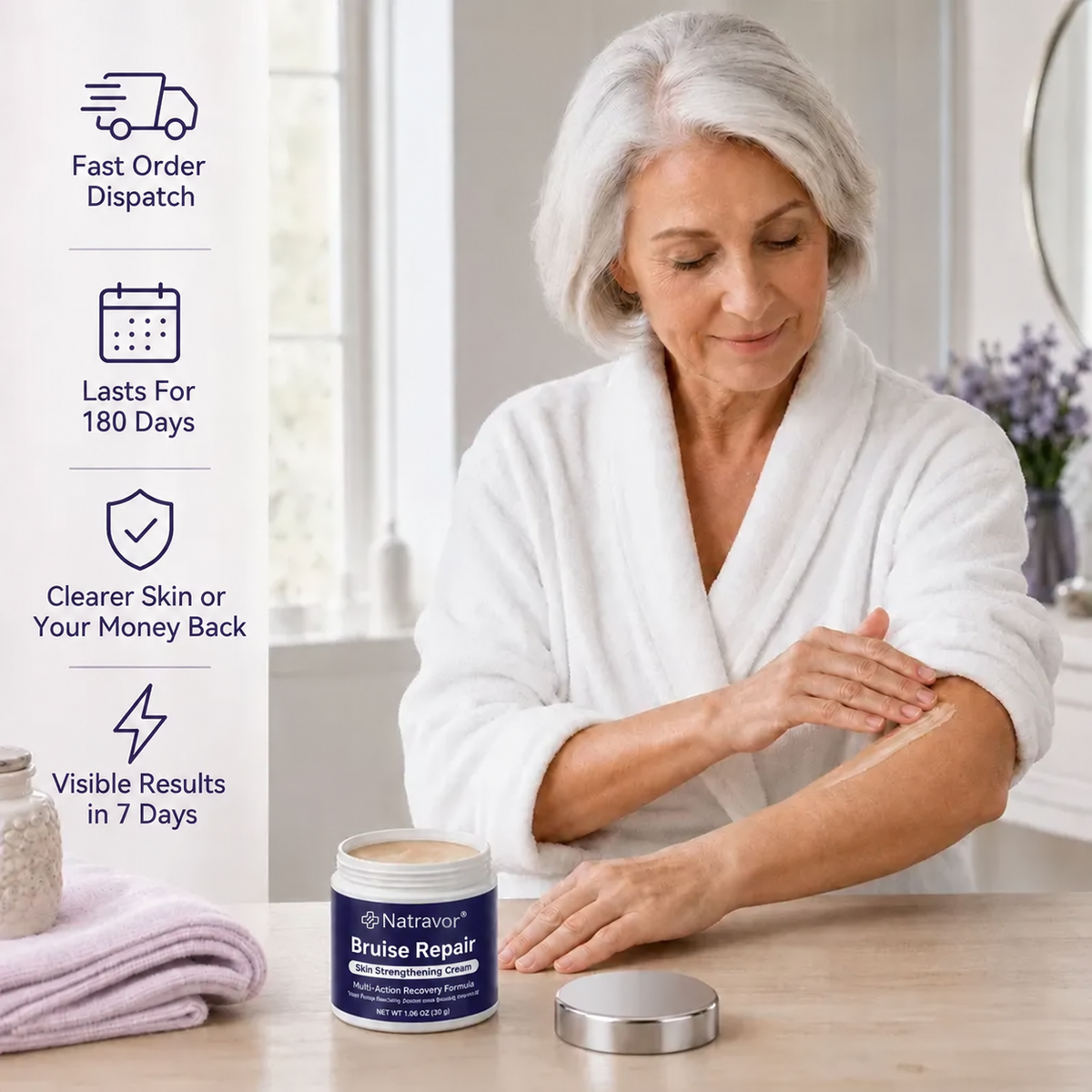 Natravor® cream to repair bruises and strengthen the skin.
