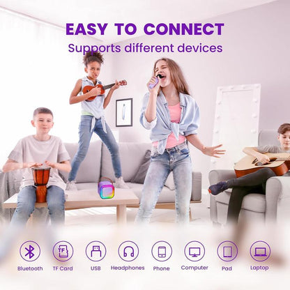 Portable Mini Karaoke Machine with 2 Wireless Microphones