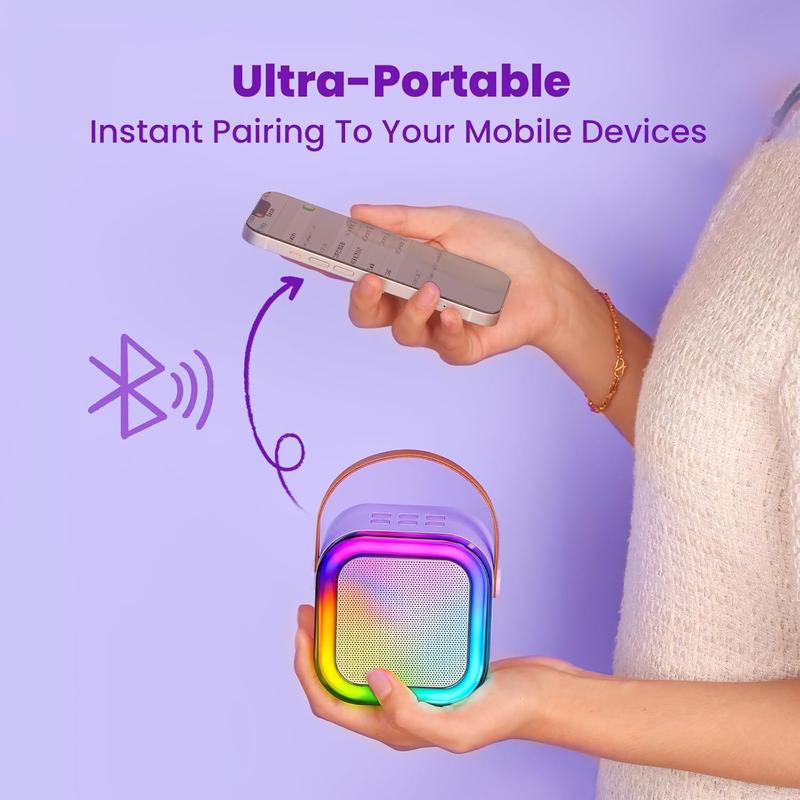 Portable Mini Karaoke Machine with 2 Wireless Microphones