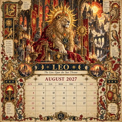 2027 Zodiac Grimoire Calendar| 12 Signs, 12 Forbidden Chapters