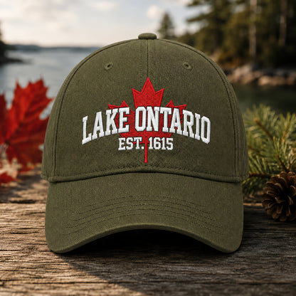 🔥ÚLTIMO DÍA 50% DE DESCUENTO - 🍁Lago Ontario por Siempre – Gorra Bordada Heritage (🧢100% Algodón)