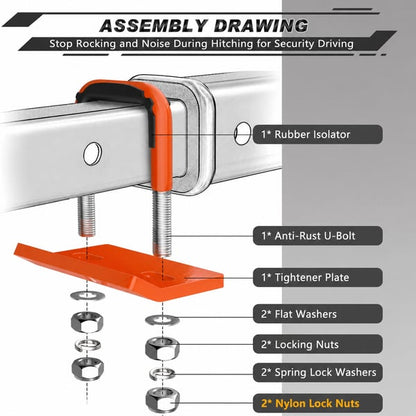 🛠️🚛 Heavy Duty Anti-Rattle Trailer Hitch Tightener Stabilizer