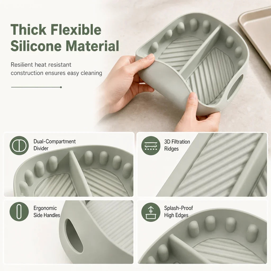 🔥 2026 Hot Sale 30% OFF ✨Reusable Divided Air Fryer Silicone Liner