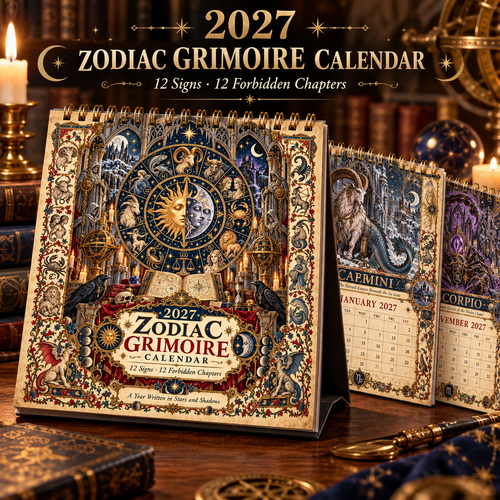 2027 Zodiac Grimoire Calendar| 12 Signs, 12 Forbidden Chapters