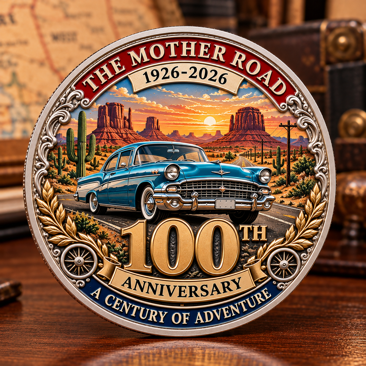 🇺🇸 Route 66 100th Anniversary Commemorative Challenge Coin