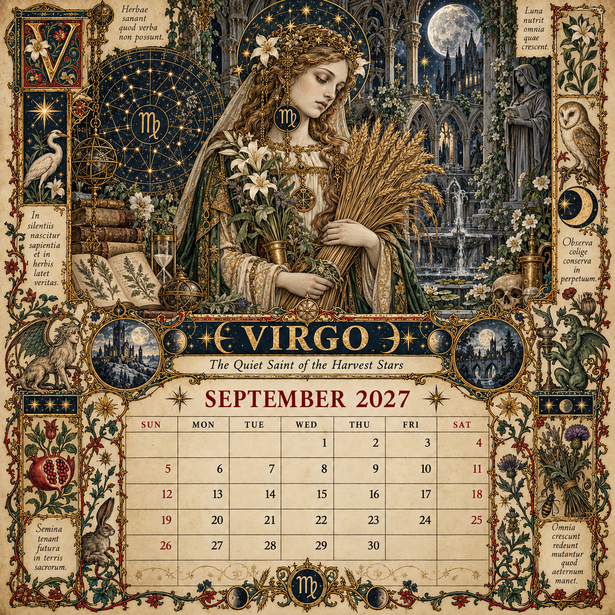 2027 Zodiac Grimoire Calendar| 12 Signs, 12 Forbidden Chapters