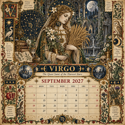 2027 Zodiac Grimoire Calendar| 12 Signs, 12 Forbidden Chapters