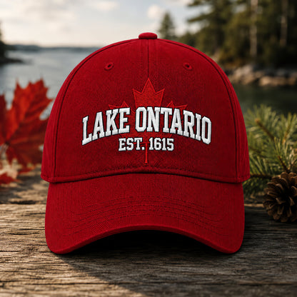 🔥ÚLTIMO DÍA 50% DE DESCUENTO - 🍁Lago Ontario por Siempre – Gorra Bordada Heritage (🧢100% Algodón)