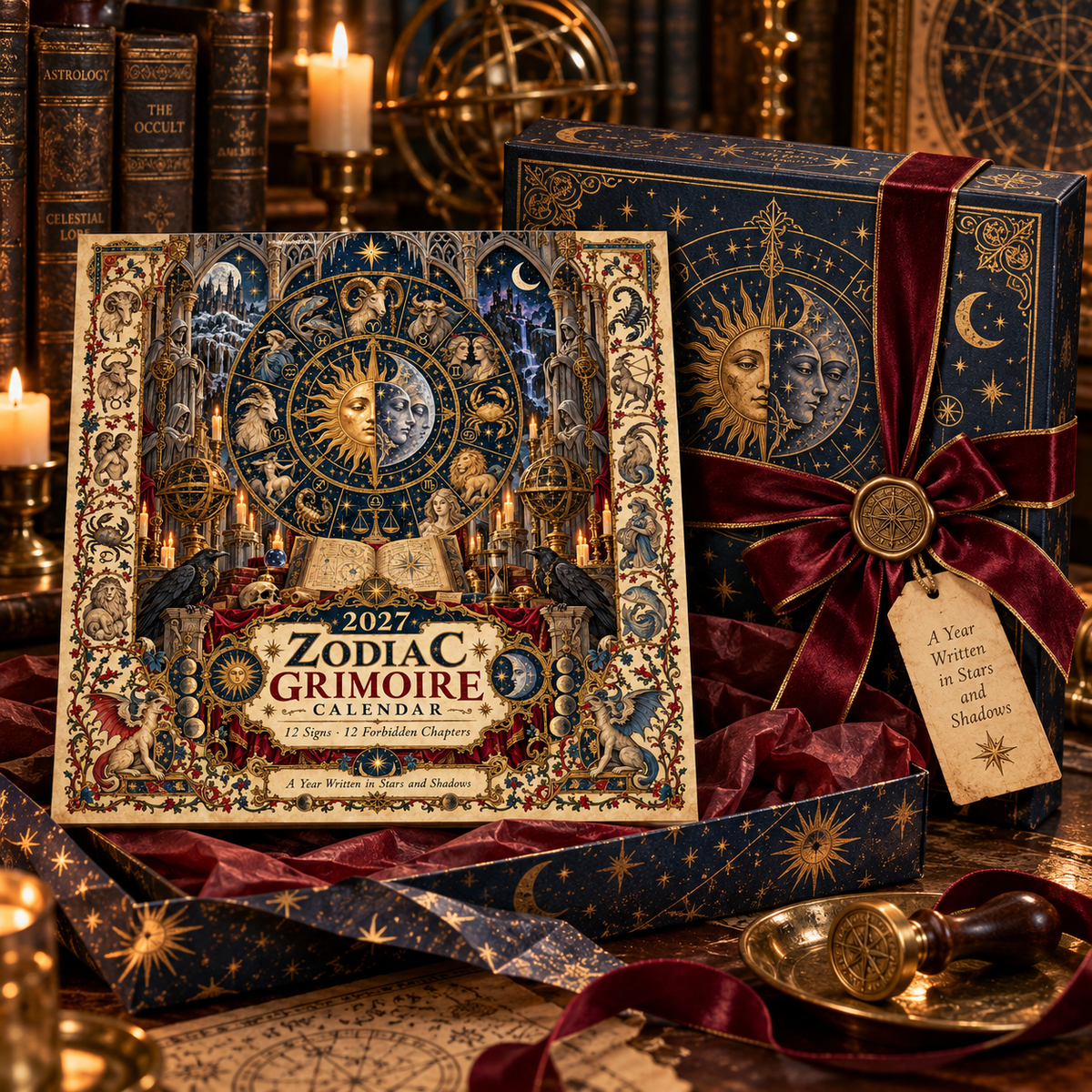 2027 Zodiac Grimoire Calendar| 12 Signs, 12 Forbidden Chapters