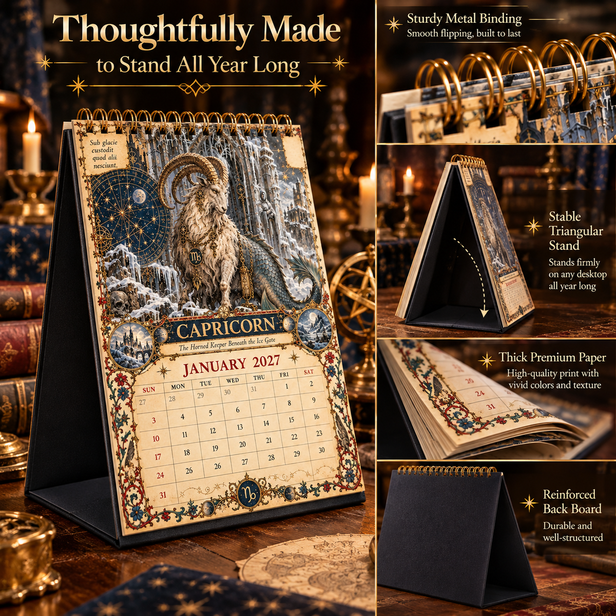 2027 Zodiac Grimoire Calendar| 12 Signs, 12 Forbidden Chapters