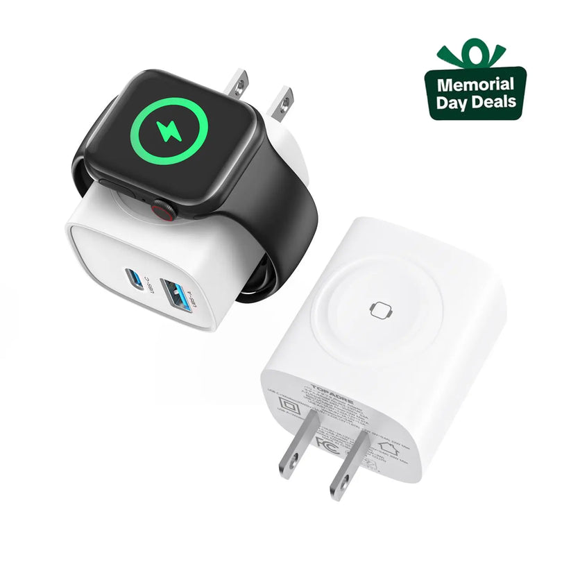 🔋 Cargador magnético 3 en 1 para Apple Watch | Cargador de pared USB-C de carga rápida