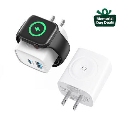 🔋 Cargador magnético 3 en 1 para Apple Watch | Cargador de pared USB-C de carga rápida