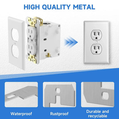 10 espaciadores para placas de pared, espaciadores para tomas de corriente, placas niveladoras de metal para empotrar para reparación de tomas de corriente, para arreglar tomas de corriente sueltas y cajas eléctricas