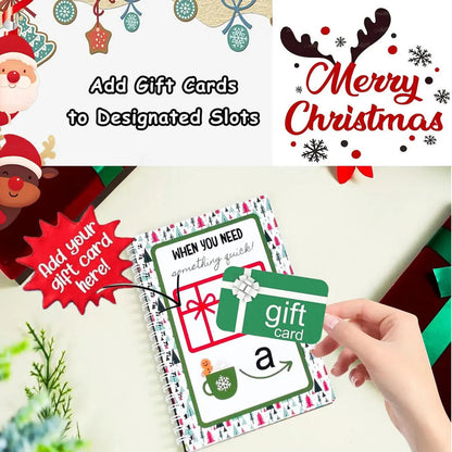 🎄📚Libro de tarjetas de regalo navideñas - 🎁¡Sorpresas en cada página!📚Tapa dura y resistente