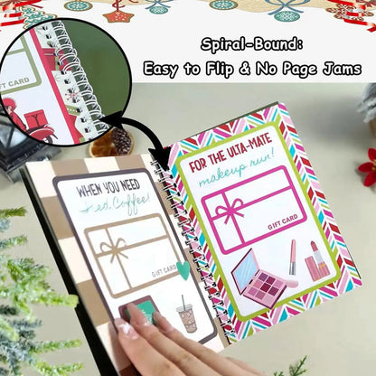 🎄📚Libro de tarjetas de regalo navideñas - 🎁¡Sorpresas en cada página!📚Tapa dura y resistente