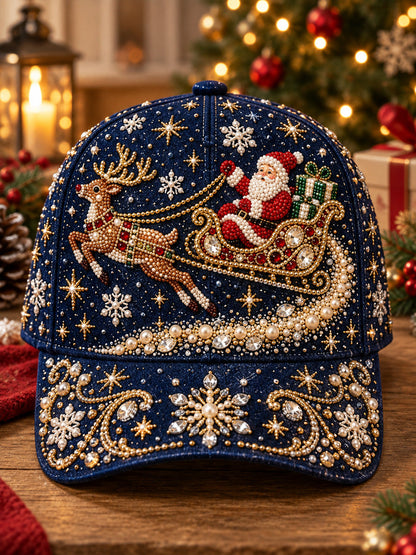 Christmas Santa Vintage Art Pearl Baseball Cap