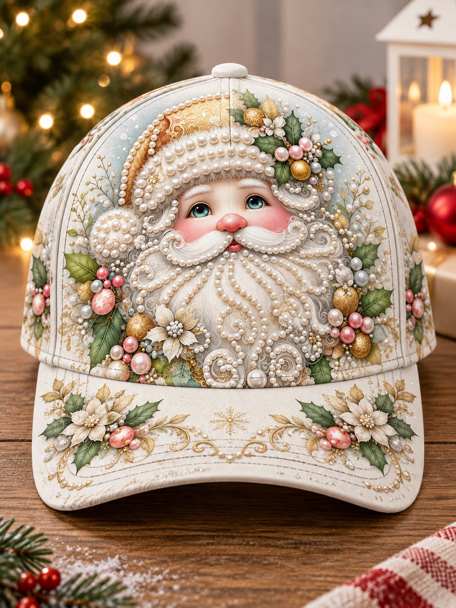 Christmas Santa Vintage Art Pearl Baseball Cap