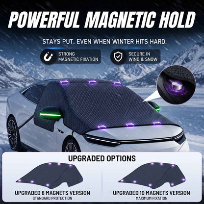 Magnetic Windshield Snow & Ice Cover with Mirror Protection | All-Weather Car Cover