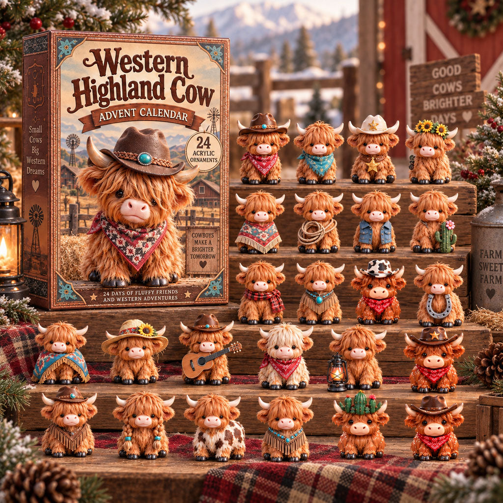 🎄CHRISTMAS KICKOFF 40% OFF - Western Highland Cow Advent Calendar 2026