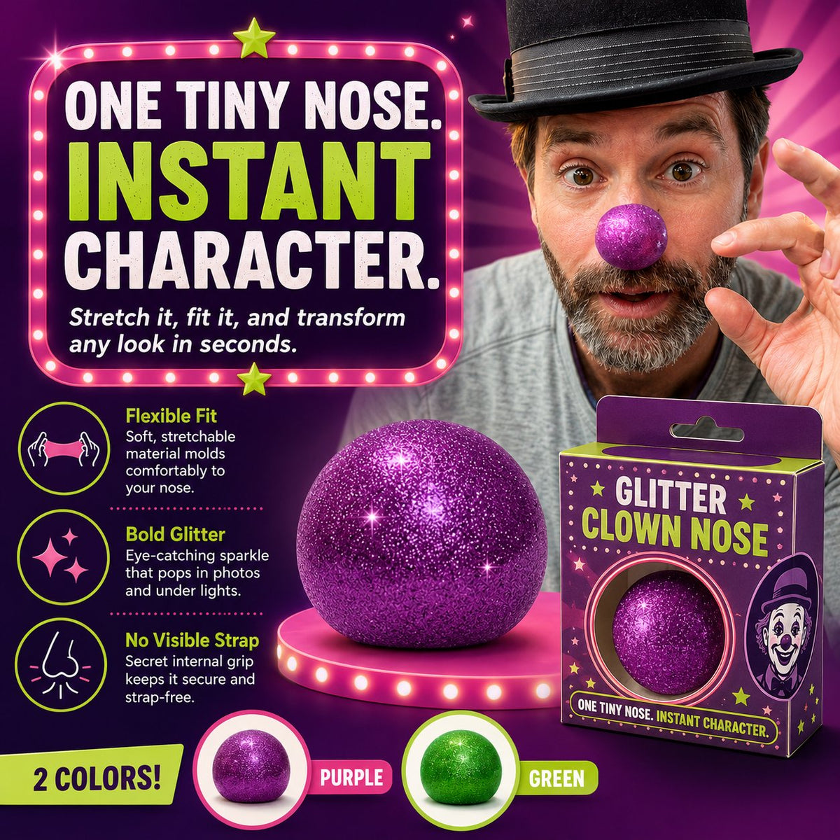 🤡 Glitter Clown Nose