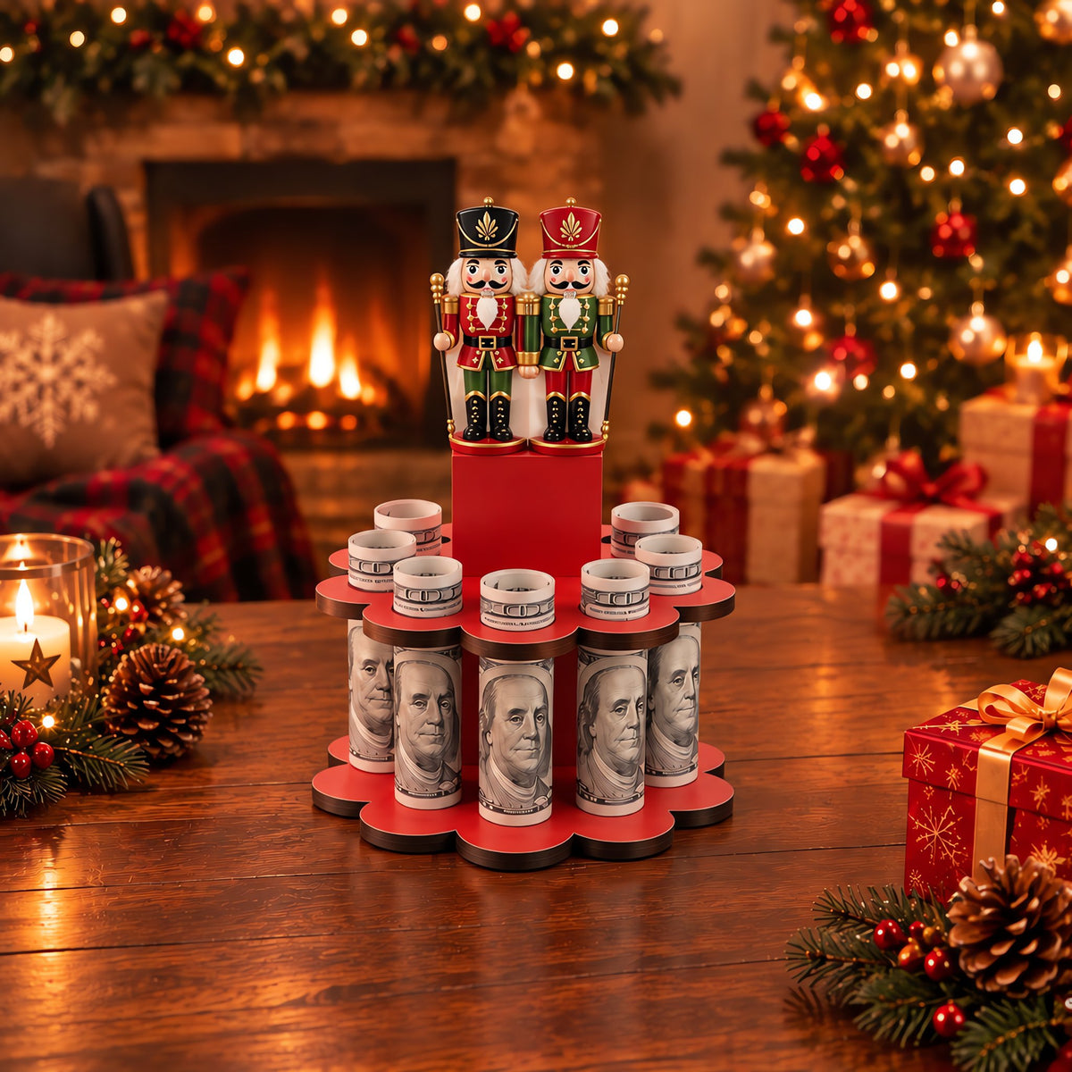 🎄LAST DAY 49% OFF✨ - Christmas Tabletop Wooden Money Holder🎁