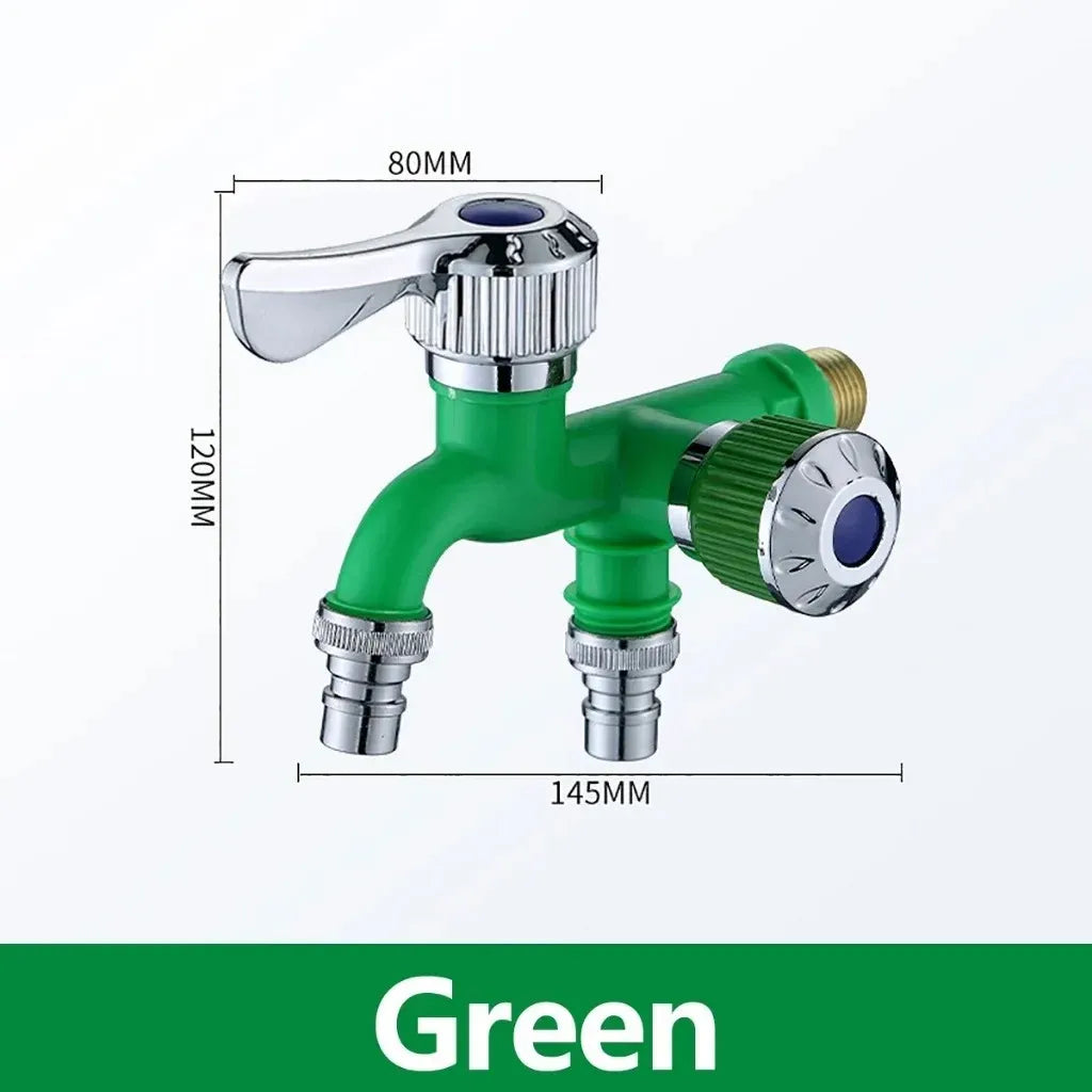 Dual Outlet Washing Machine Faucet, 1 In 2 Out Water Tap