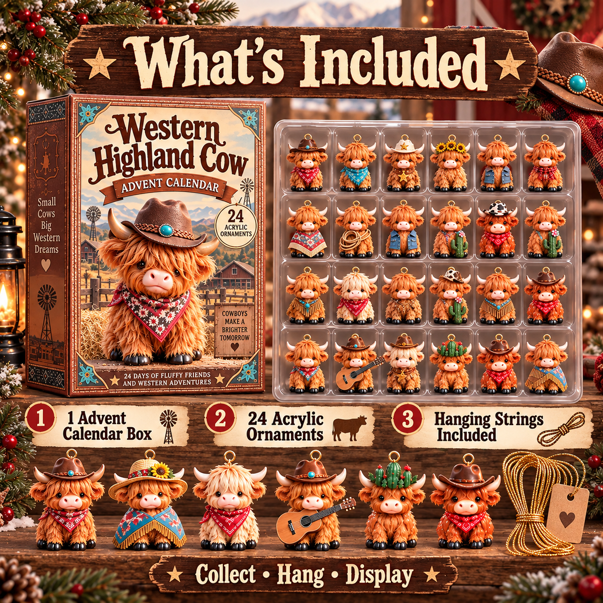 🎄CHRISTMAS KICKOFF 40% OFF - Western Highland Cow Advent Calendar 2026