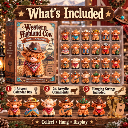 🎄CHRISTMAS KICKOFF 40% OFF - Western Highland Cow Advent Calendar 2026