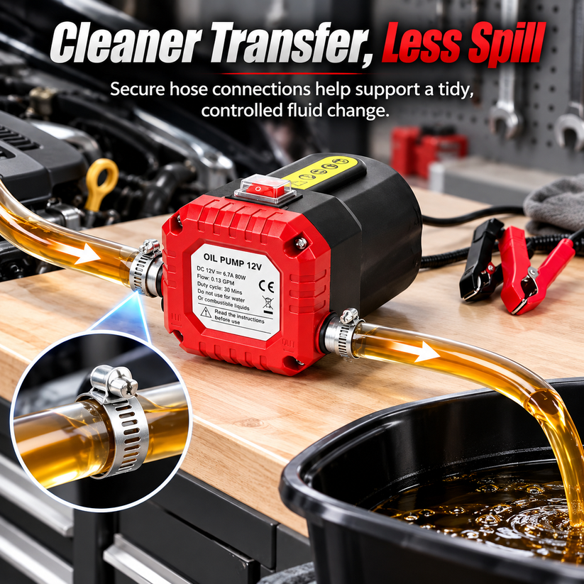 🔥 12V 80W Electric Oil Extractor Pump – Engine Oil & Gear Oil Transfer Kit with Hoses