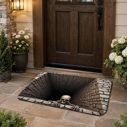 🎃 Halloween Skeleton 3D Illusion Floor Mat