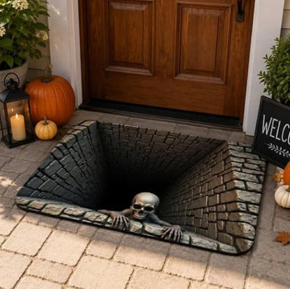🎃 Halloween Skeleton 3D Illusion Floor Mat