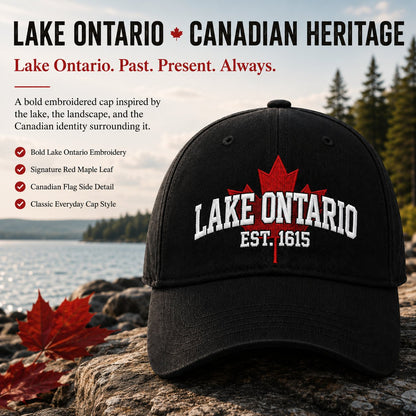 🔥ÚLTIMO DÍA 50% DE DESCUENTO - 🍁Lago Ontario por Siempre – Gorra Bordada Heritage (🧢100% Algodón)